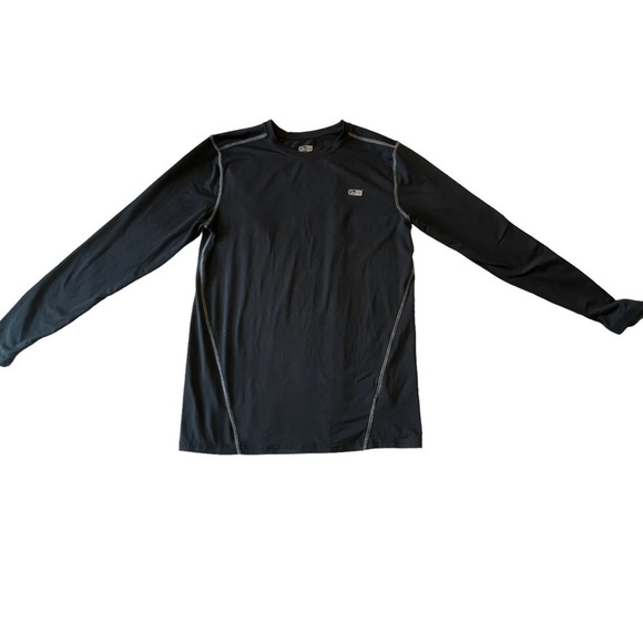 Men's size Large GoFit Black Long Sleeve Athletic Jersey - Picture 1 of 8
